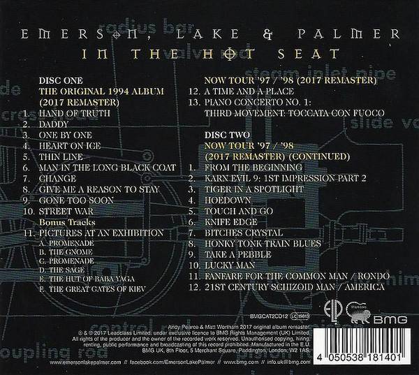 Emerson, Lake and Palmer In The Hot Seat Deluxe Edition : Back